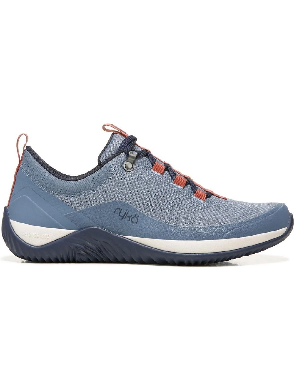 Ryka echo Dusty Blue and Coral Lace-Up Walking Shoe